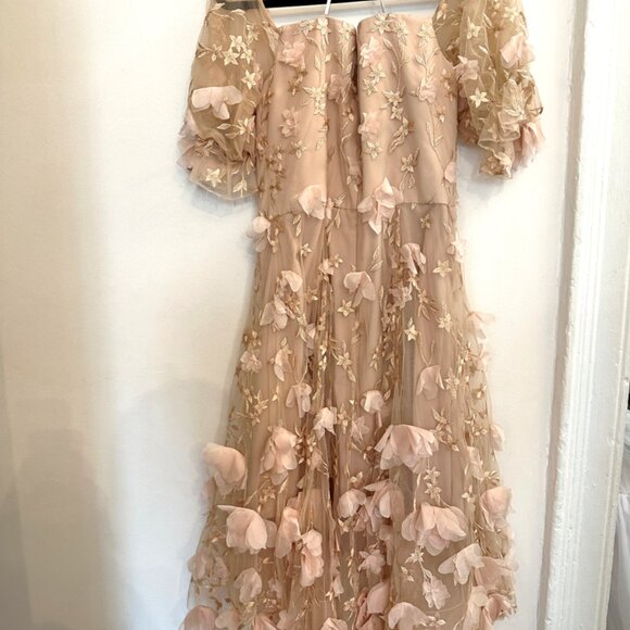 Marchesa Notte 3D Appliqué Embroidered Flower Dress - Picture 8 of 10